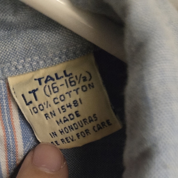 St. John's Bay Jeanswear Blue Casual Button Down Shirt Mens VTG Large Tall - Picture 5 of 5